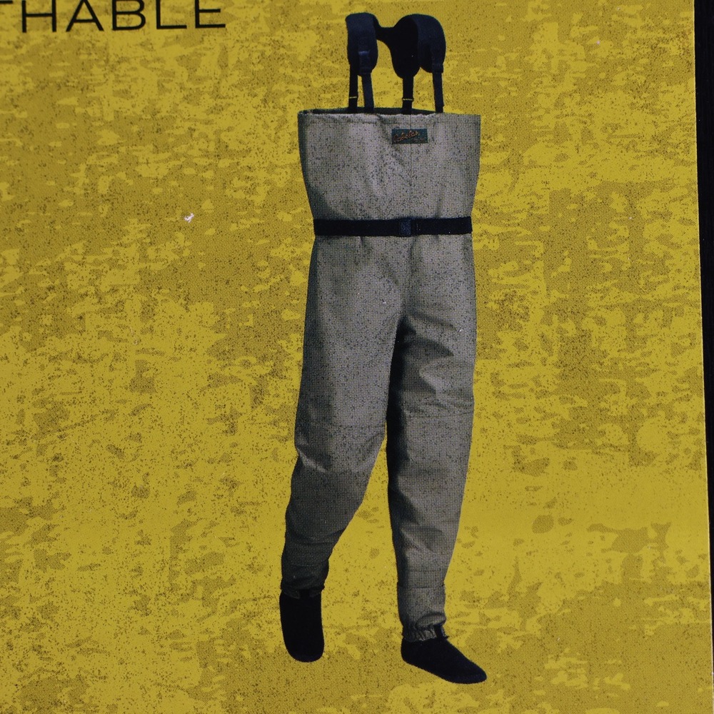 Cabela's Chest Waders Mens Medium Beige Nylon Dry-Plus Stockingfoot Fishing